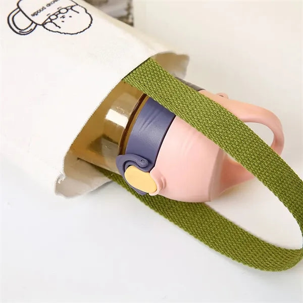 Canvas Water Bottle Tote Bag With Handle