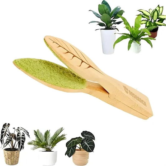 Indoor Wooden Leaf Cleaning Brush Plant Care Tool