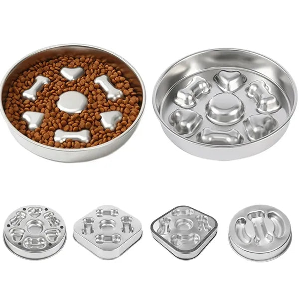 Stainless Steel Slow Feeder Pet Bowl