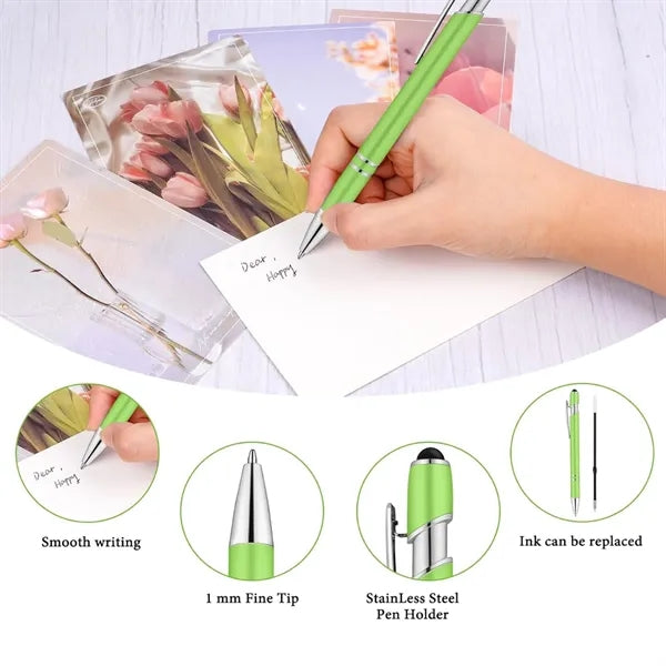 2 in 1 Soft Touch Metal Ballpoint Pen