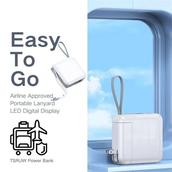 Detachable AC Plug Charger 10000mAh Power Bank