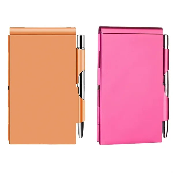 Metal Pocket Notebook with Pen and Refillable Paper