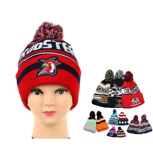 Knit Pom Beanie With Cuff