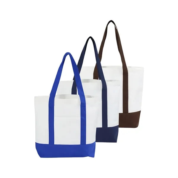 Classic Color-Block Canvas Tote