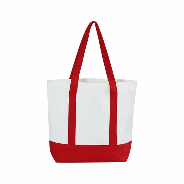 Classic Color-Block Canvas Tote