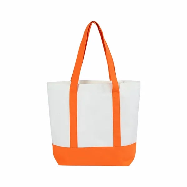 Classic Color-Block Canvas Tote