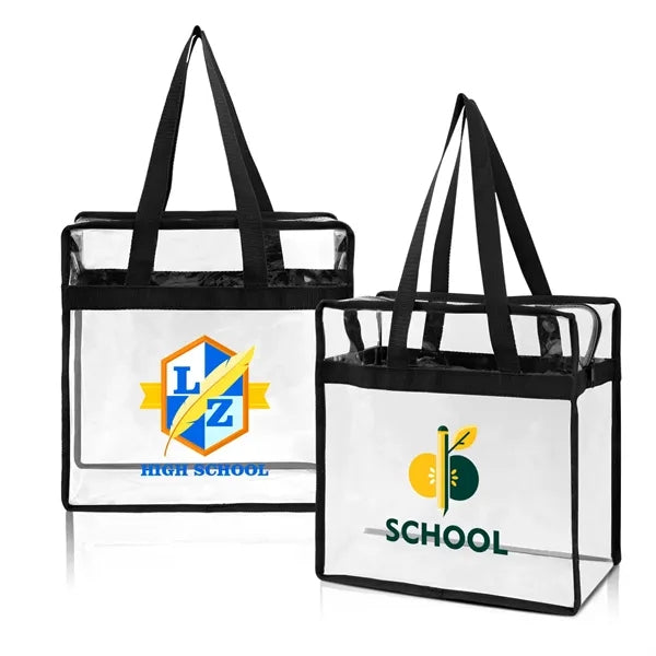Clear PVC Stadium Tote with Zip Closure
