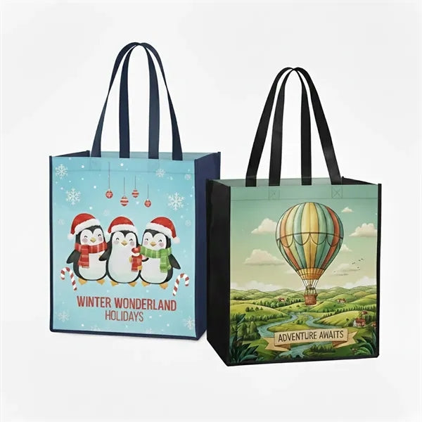 Laminated Non-woven Tote Bag (13" X 15" X 10")