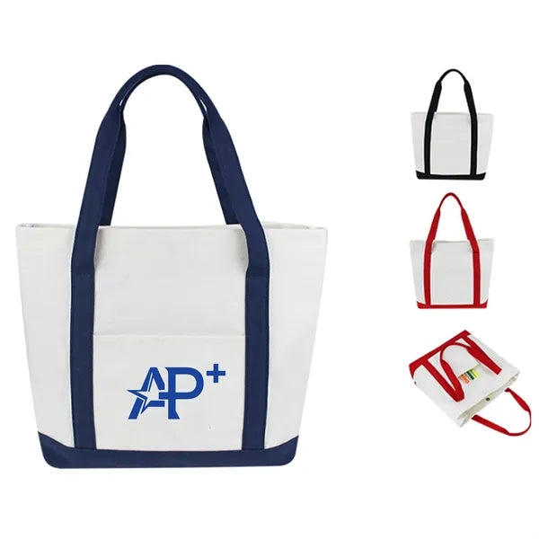 16oz Color-Block Tote Bag with Magnetic Closure