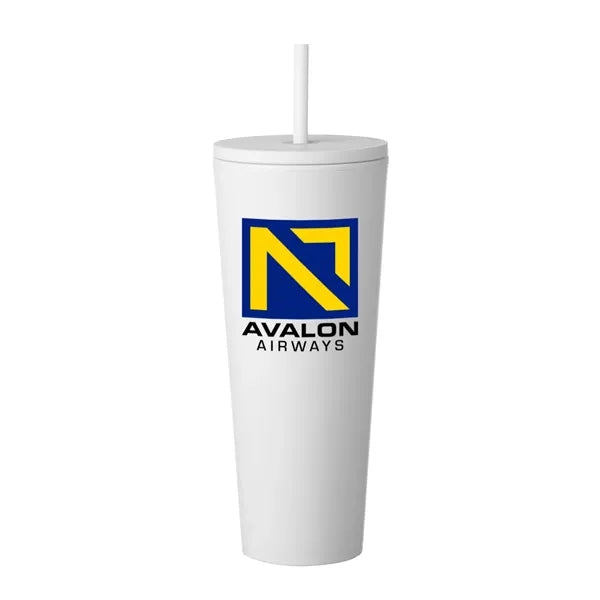 24 oz. Sleekline Rubberized Travel Mug (Full Color Imprint)