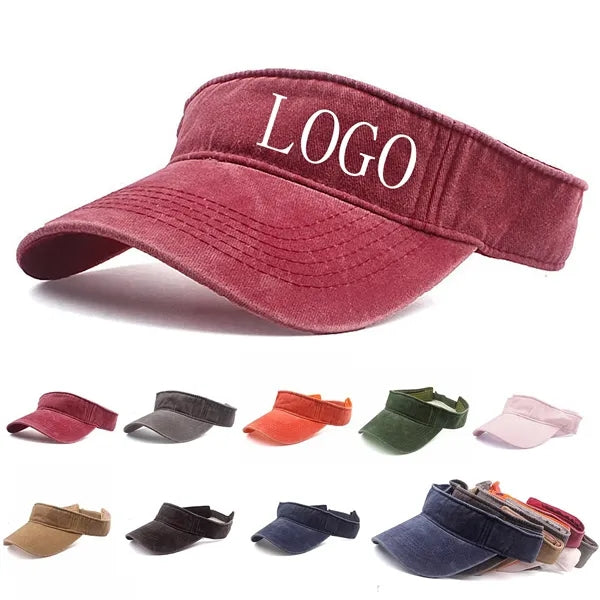 Vintage Sport Sun Visor Plain Washed Cotton