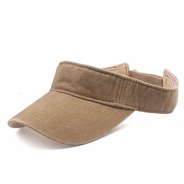 Vintage Sport Sun Visor Plain Washed Cotton