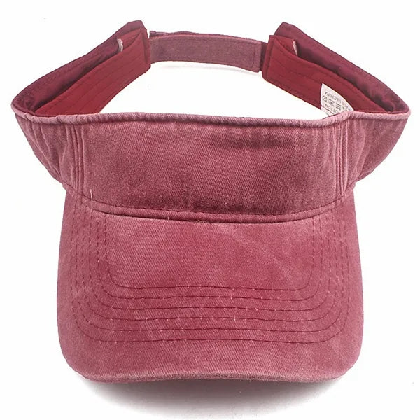 Vintage Sport Sun Visor Plain Washed Cotton