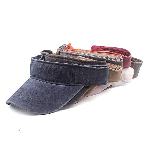 Vintage Sport Sun Visor Plain Washed Cotton