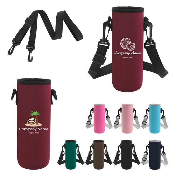 16 oz Neoprene Bottle Sleeve with Adjustable Shoulder Strap