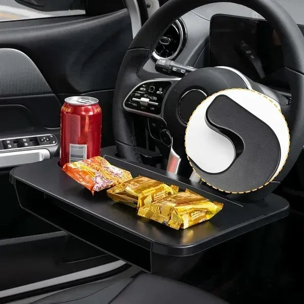 Dual-Purpose Car Steering Wheel Desk Tray