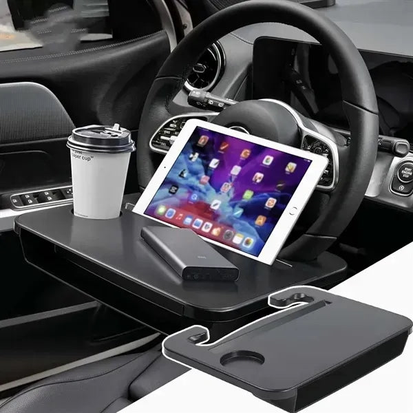 Dual-Purpose Car Steering Wheel Desk Tray