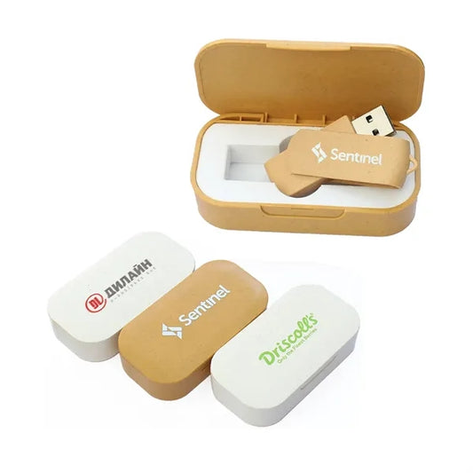 Eco-Friendly Wheat Straw USB Flash Drive with Case