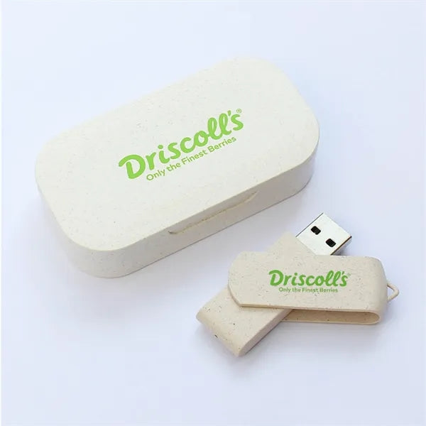 Eco-Friendly Wheat Straw USB Flash Drive with Case