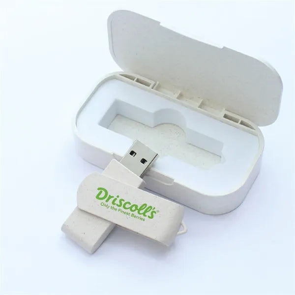 Eco-Friendly Wheat Straw USB Flash Drive with Case
