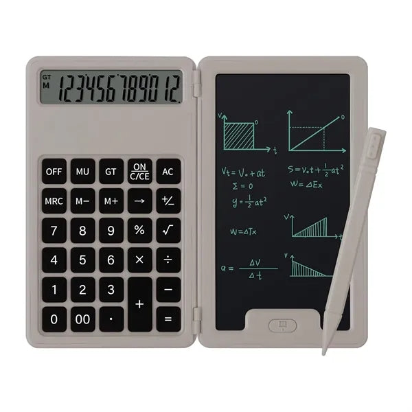 Desk Portable Basic Calculator with Notepad and Stylus