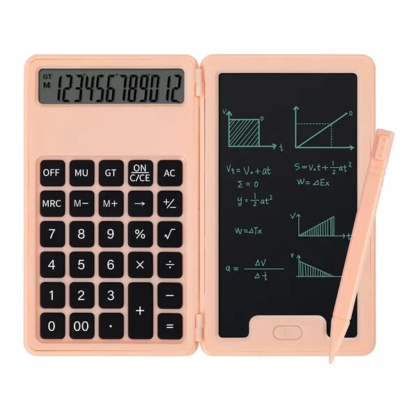 Desk Portable Basic Calculator with Notepad and Stylus