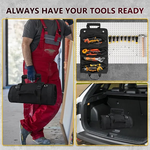 Multifunctional Oxford Tool Roll Bag with Pouches