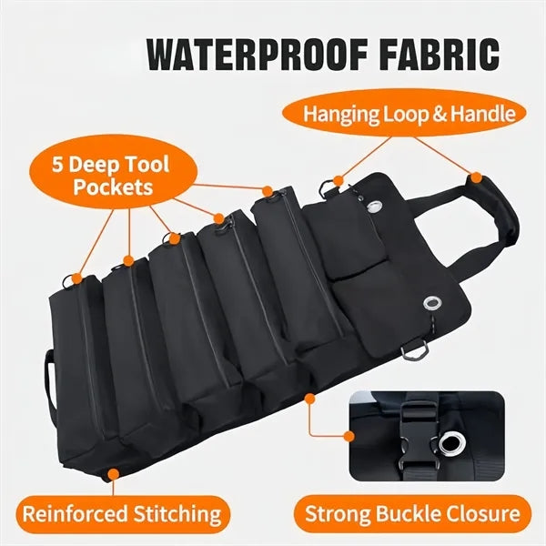 Multifunctional Oxford Tool Roll Bag with Pouches