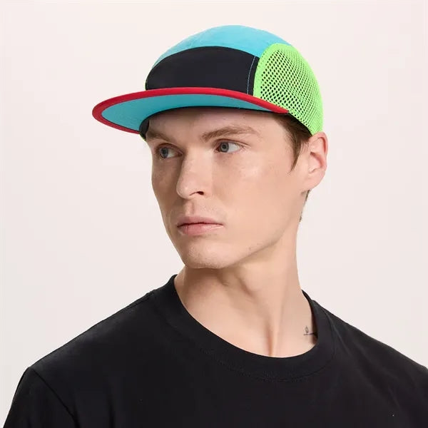 Blank Water Repellent 5 Panel Nylon Mesh Camper Hat
