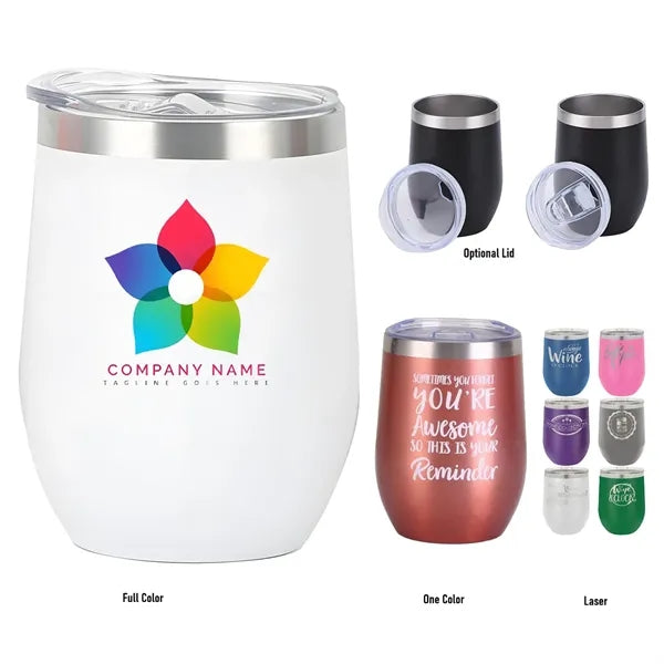 12 Oz. Vinay Stemless Wine Tumbler (Two-Tone)