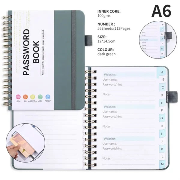 A6 Pocket Password Book