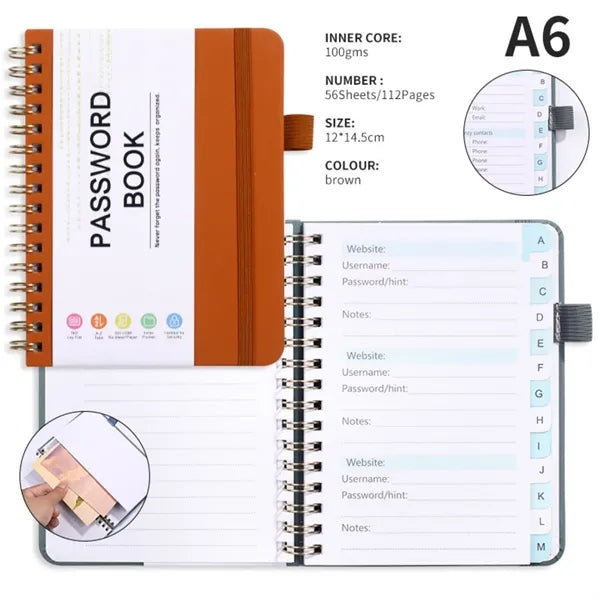 A6 Pocket Password Book