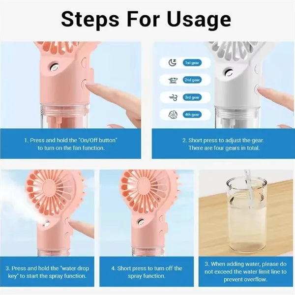 Misting Fan Portable Handheld Fan