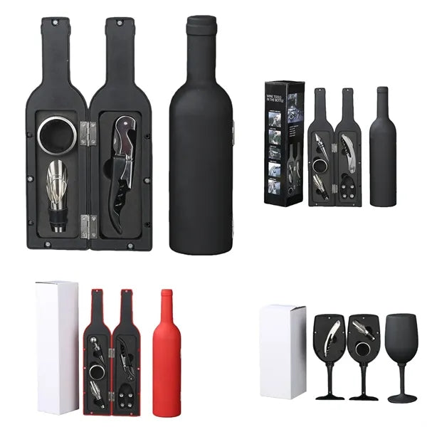 Premium Wine Accessory Gift Set In Bottle Case