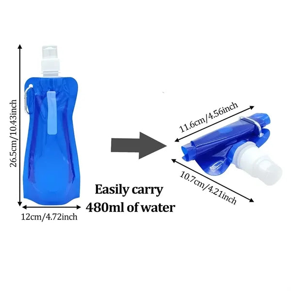 Collapsible Lightweight Travel Water Bottle With Clip