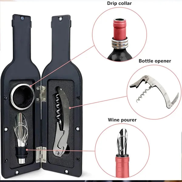Premium Wine Accessory Gift Set In Bottle Case