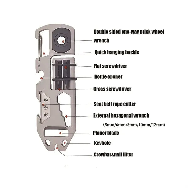 10 IN 1 Ratchet Screwdriver EDC Pry Bar