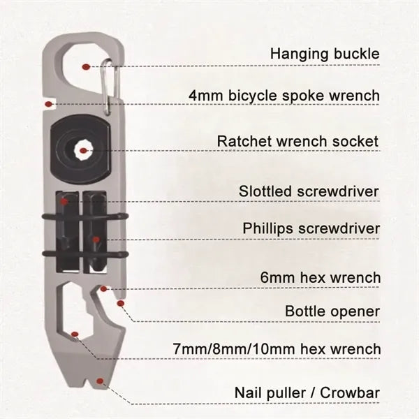 10 IN 1 Ratchet Screwdriver EDC Pry Bar