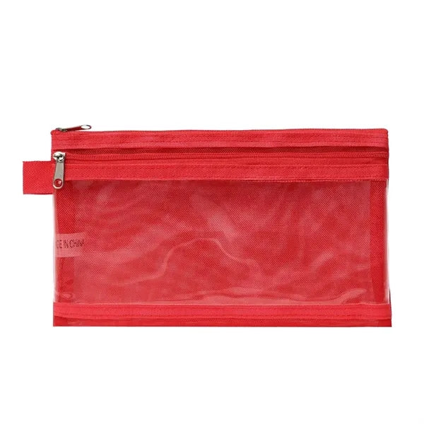 Twin Pocket Mesh Pencil Pouch