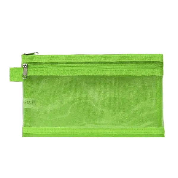 Twin Pocket Mesh Pencil Pouch