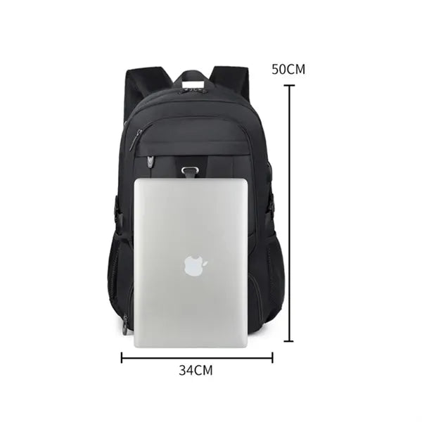 Expandable Oxford Laptop Backpack with USB Travel