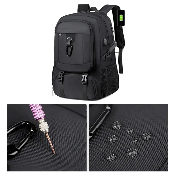 Expandable Oxford Laptop Backpack with USB Travel