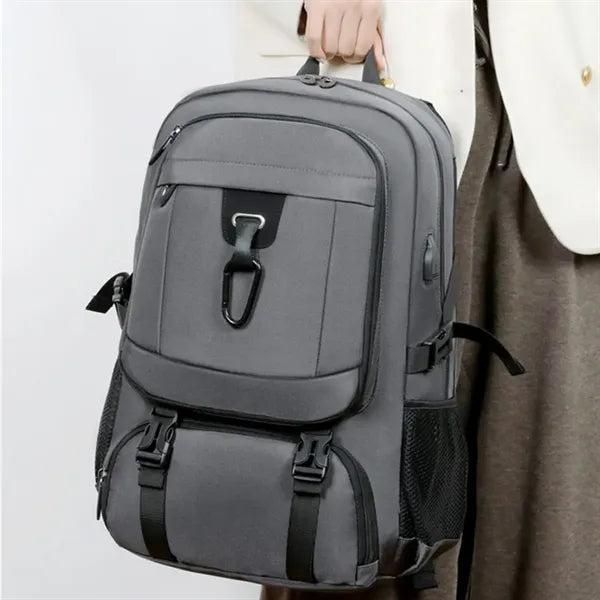 Expandable Oxford Laptop Backpack with USB Travel
