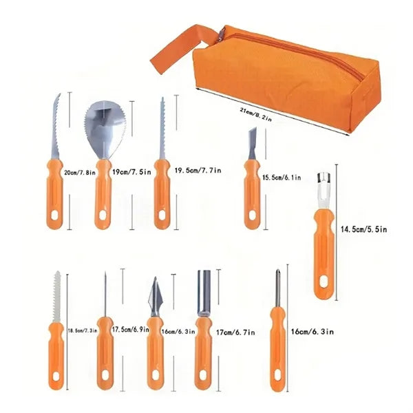 11-piece Durable Pumpkin Carving Tool Set for Halloween