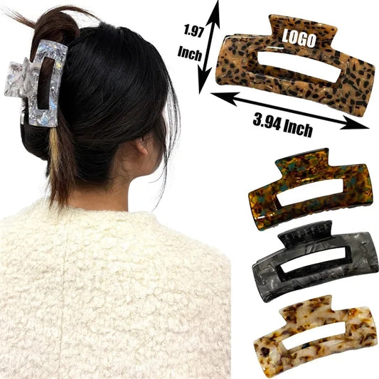 New Style 3.94Inch Large Rectangular Acetate Hair Clip