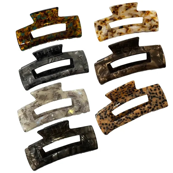 New Style 3.94Inch Large Rectangular Acetate Hair Clip