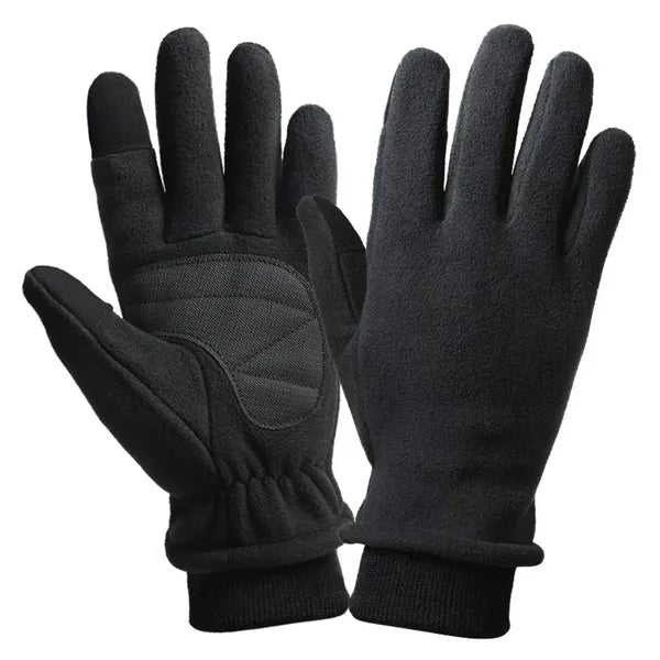 Double-layer polar fleece gloves with touchscreen