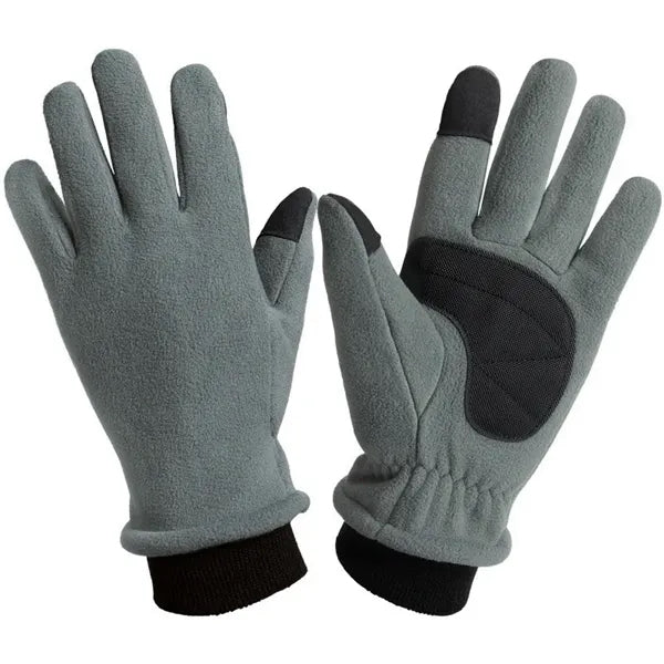 Double-layer polar fleece gloves with touchscreen