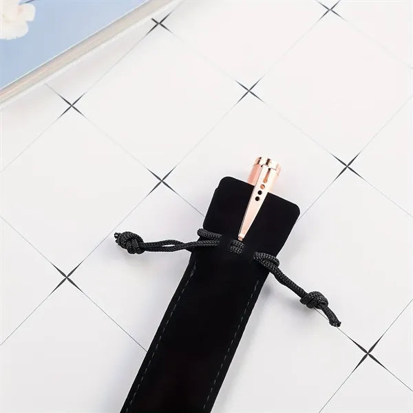 Premium Transparent Square Pen Case with Drawstring Pouch