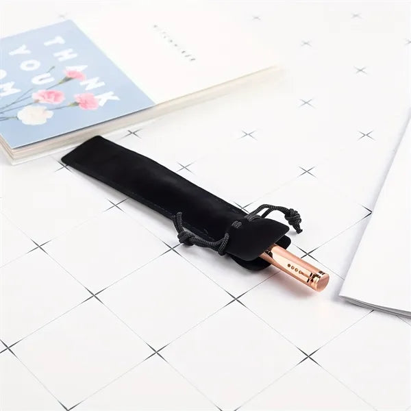 Premium Transparent Square Pen Case with Drawstring Pouch